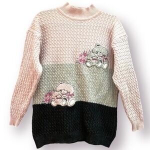 Vintage Vogue Teddy Bear Sweater Size L